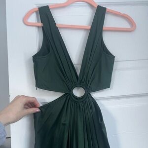 Green Sleeveless color block cut out Dress Anthropologie